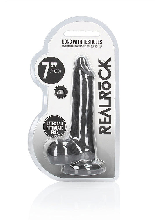 Real Rock - 7" Dong With Testicles | Black