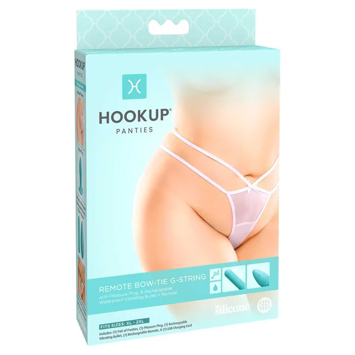 HOOKUP - Remote Bowtie G-String | Panty Vibrator Set XL-XXL