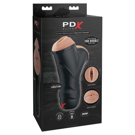 PDX Elite - Double Penetration Vibrating Stroker | Mouth & Vagina