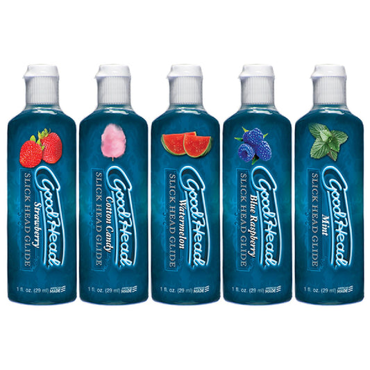 Doc Johnson – Good Head Slick Head Glide – 5 Pack | Water-Based Flavoured Lubricant