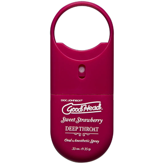 Doc Johnson – Good Head To-go Deep Throat Spray Sweet Strawberry | Water-Based Oral Desensitizing Spray