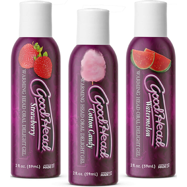 Doc Johnson – Good Head Warming Head Oral Delight – 3 Pack | Water-Based Flavored Warming Lubricant