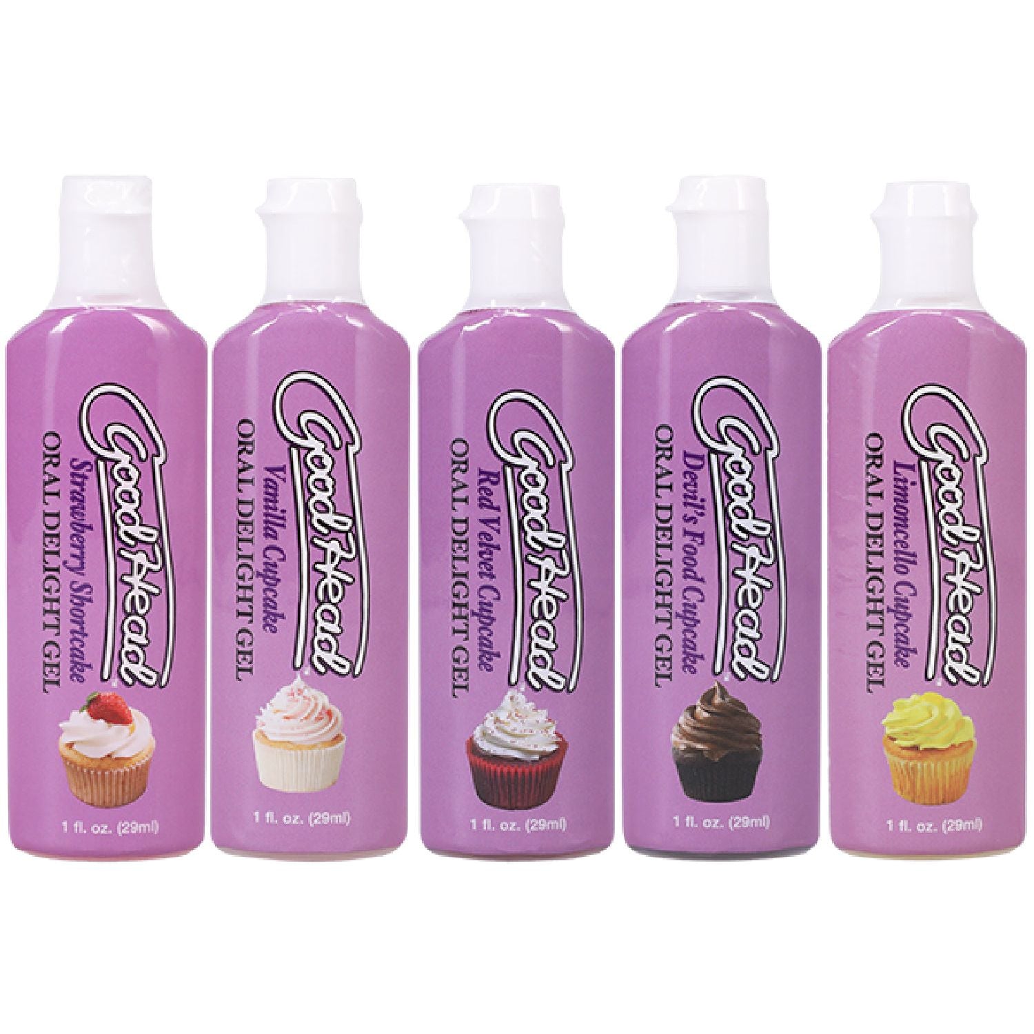 Doc Johnson – Good Head Oral Delight Gel Cupcakes Multi 5-Pack | Flavoured Oral Sex Gel