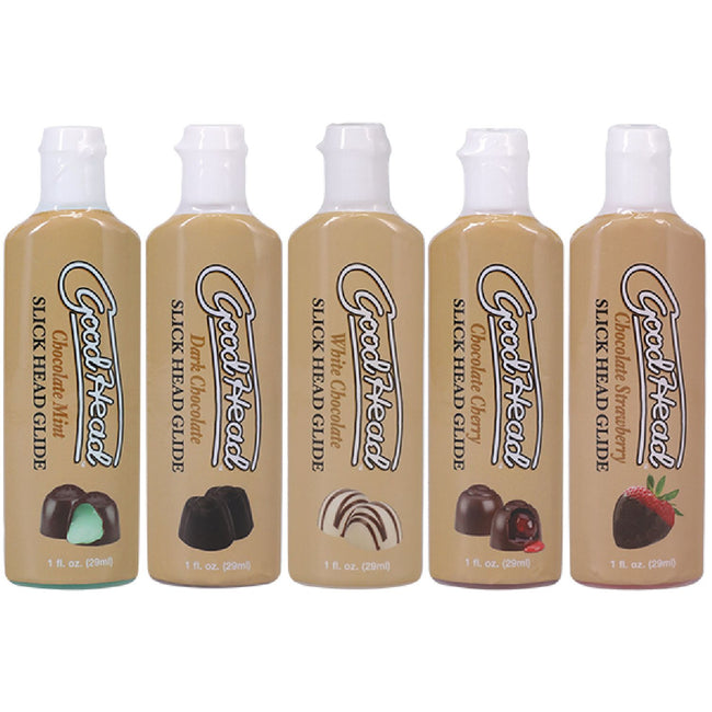 Doc Johnson – Good Head Slick Head Glide Chocolates | 5-Pack Flavored Lubricants