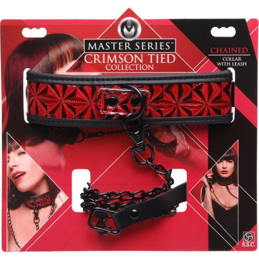 Master Series - Crimson Tied Collar With Leash | Collar & Leash Set