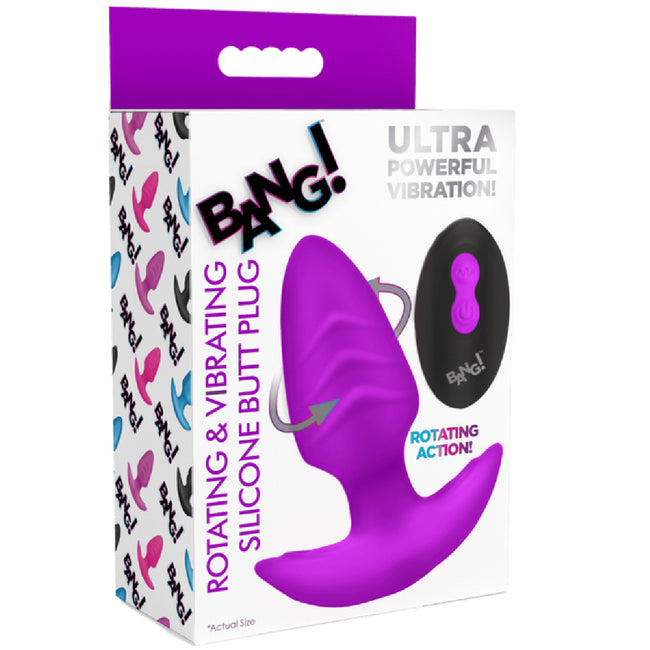 XR Brands - Rotating & Vibrating Silicone Butt Plug w/ Remote