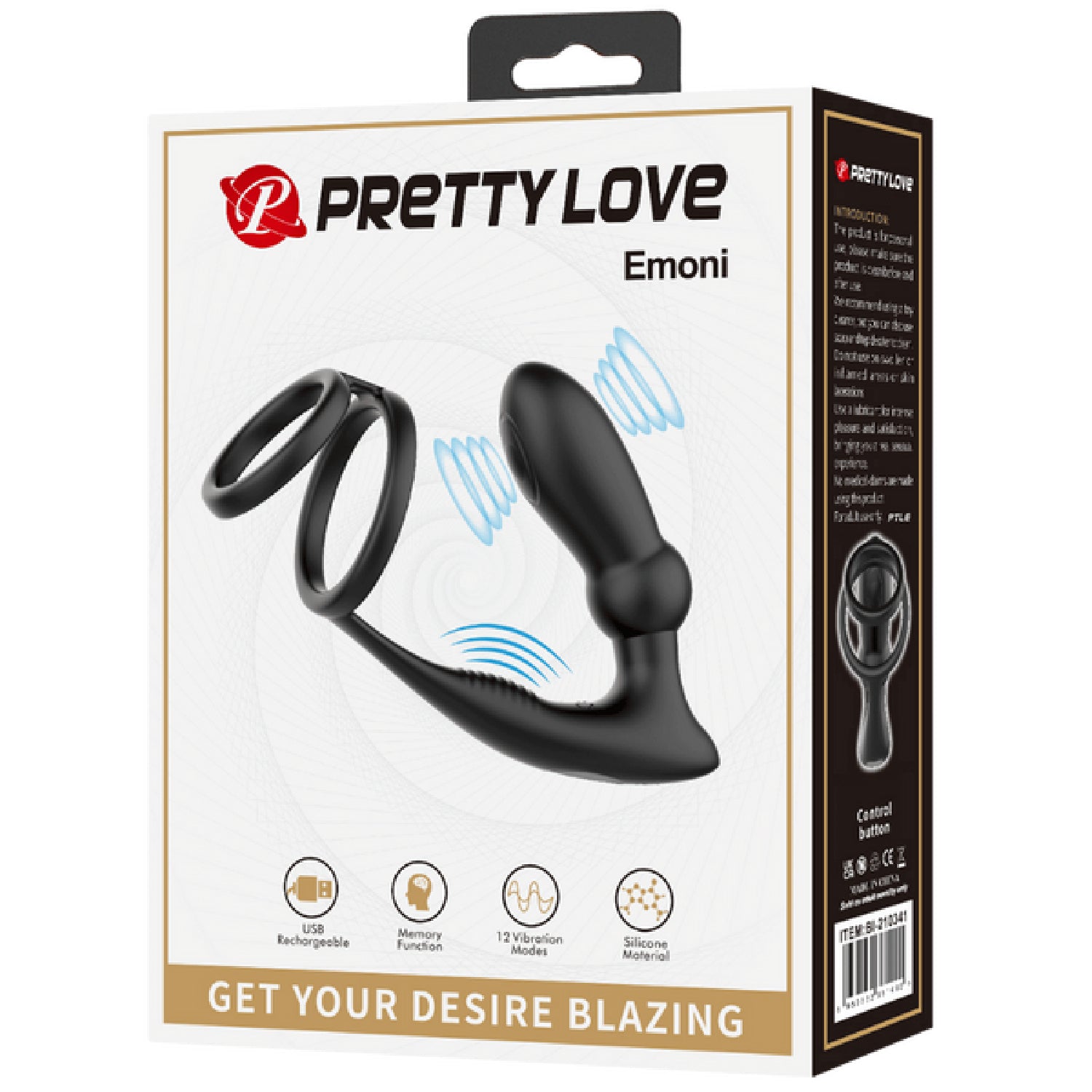 Pretty Love - Rechargeable Emoni – | Vibrating Prostate Massager with Cock Ring