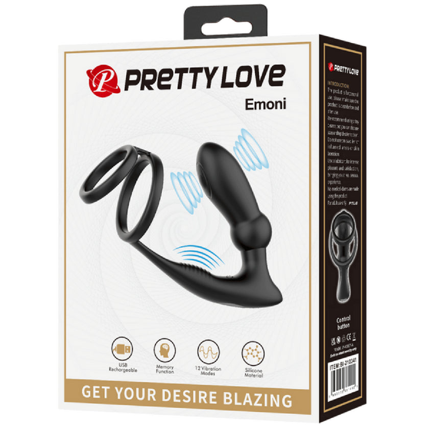 Pretty Love - Rechargeable Emoni – | Vibrating Prostate Massager with Cock Ring