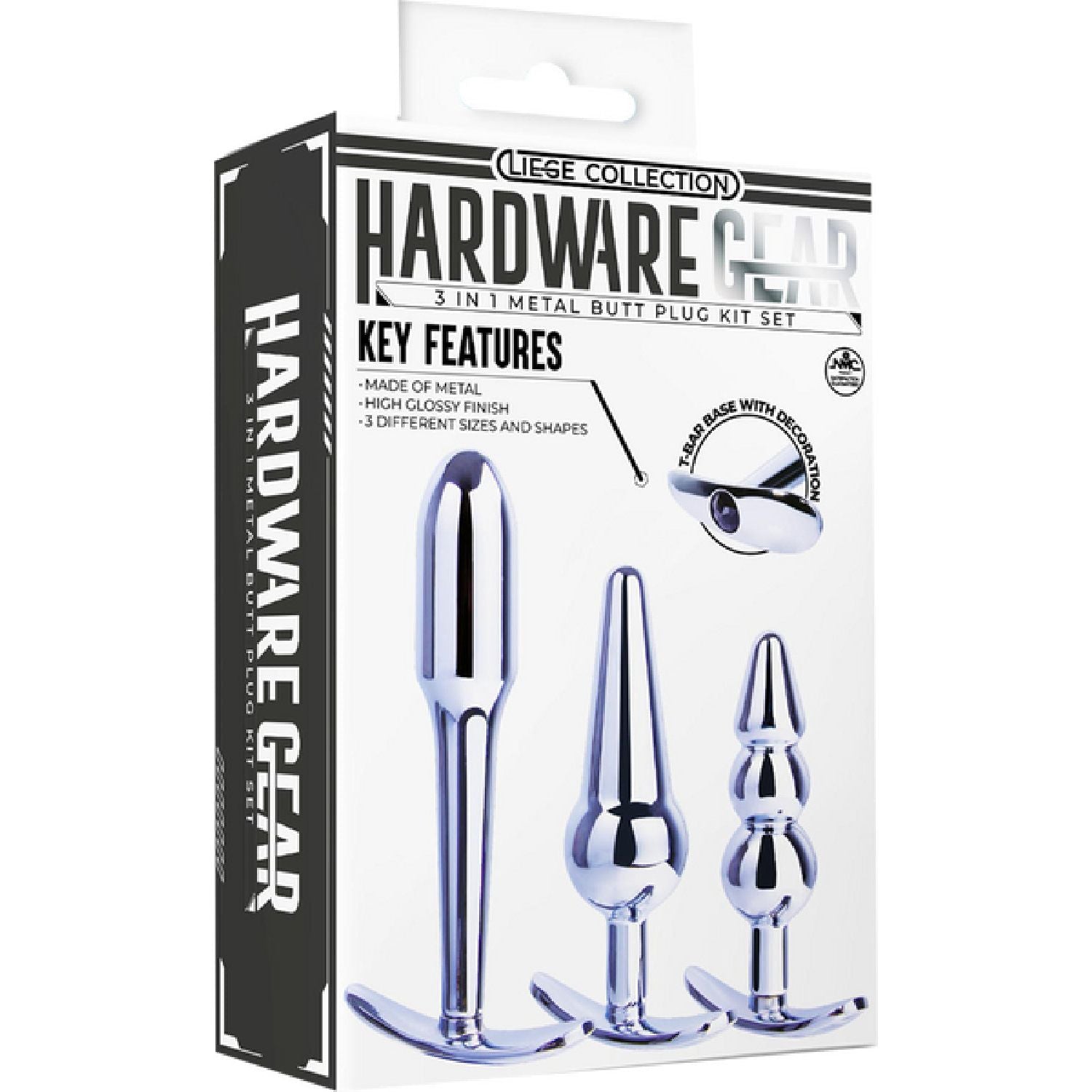 Excellent Power – Leige Collection Hardware Gear 3-in-1 Metal Butt Plug Kit Set | Anal Training Kit