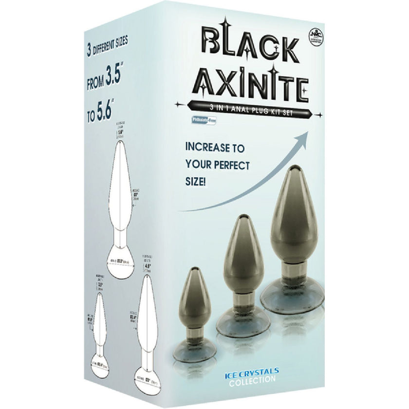 Excellent Power - Black Axinite 3-In-1 Anal Plug Kit Set | Anal Plug Kit