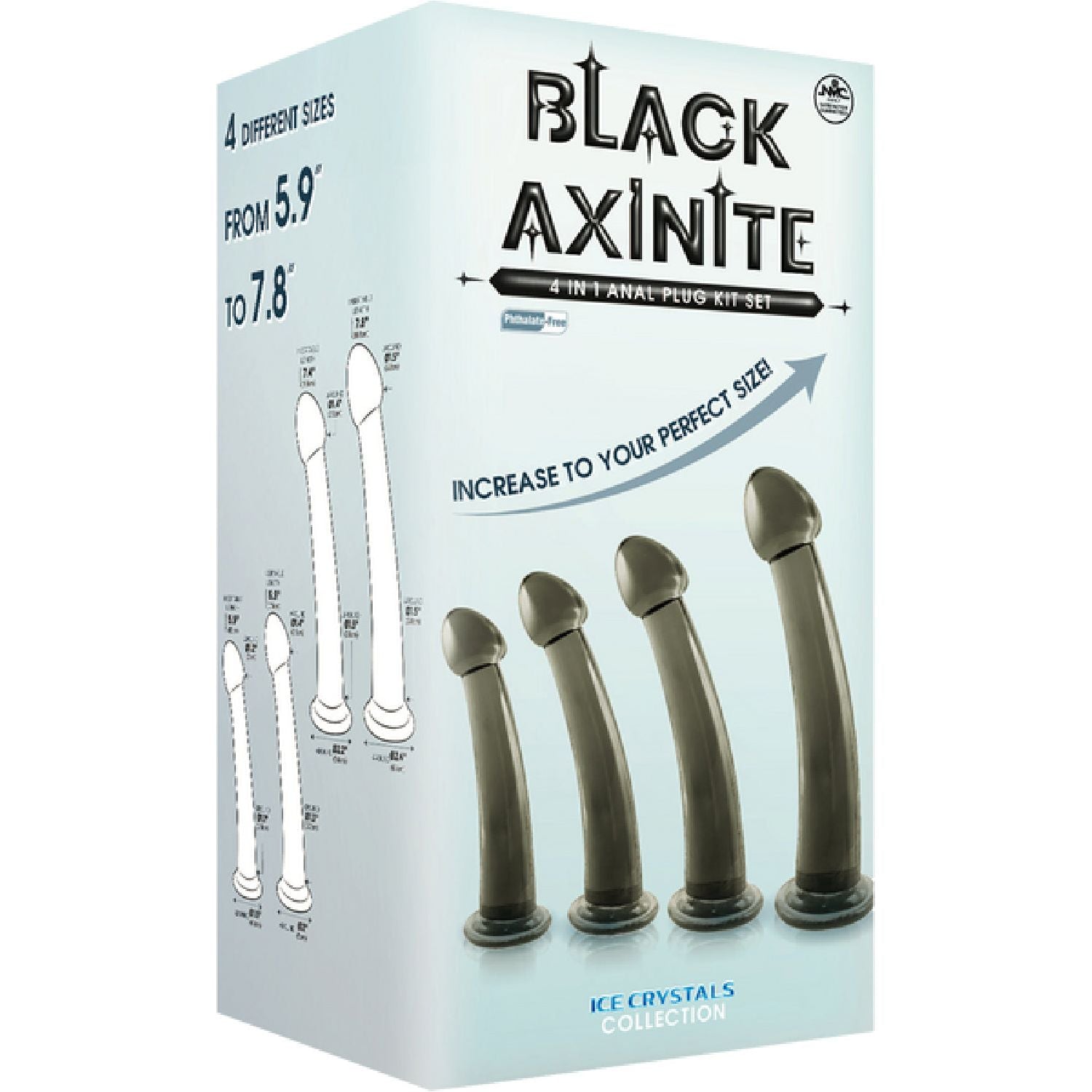 Excellent Power - Black Axinite 4-In-1 Anal Plug Kit Set | Anal Plug Kit