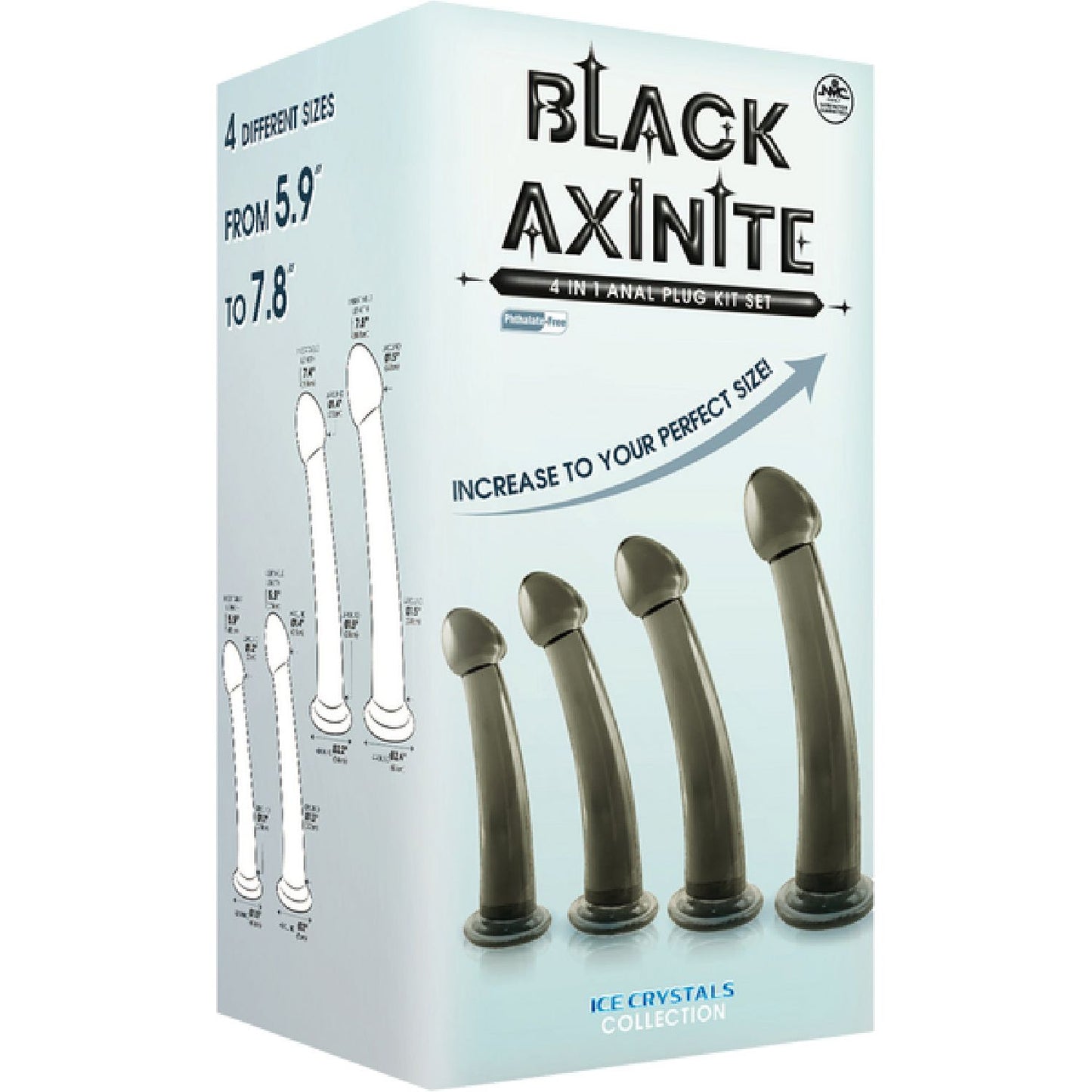 Excellent Power - Black Axinite 4-In-1 Anal Plug Kit Set | Anal Plug Kit