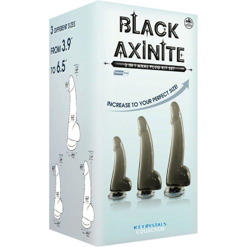 Excellent Power - Black Axinite 3-In-1 Anal Plug Kit Set | Anal Plug Set
