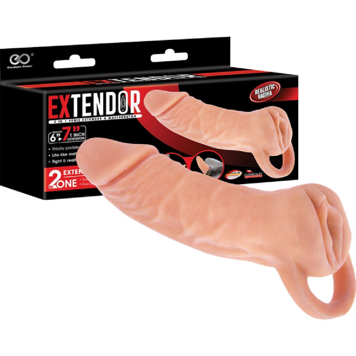 Excellent Power – Extendor 2-in-1 Extender and Masturbator 7" | Penis Enhancer & Stroker