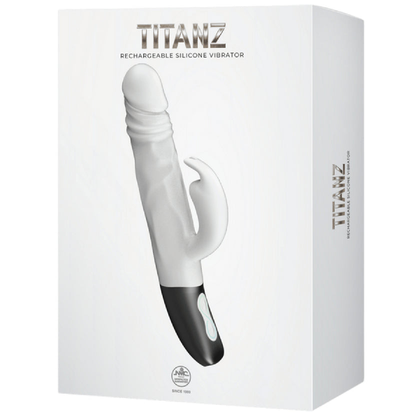 Excellent Power – Titanz Rotating Rabbit Rechargeable Silicone Vibrator | Thrusting & Rotating Rabbit Vibrator