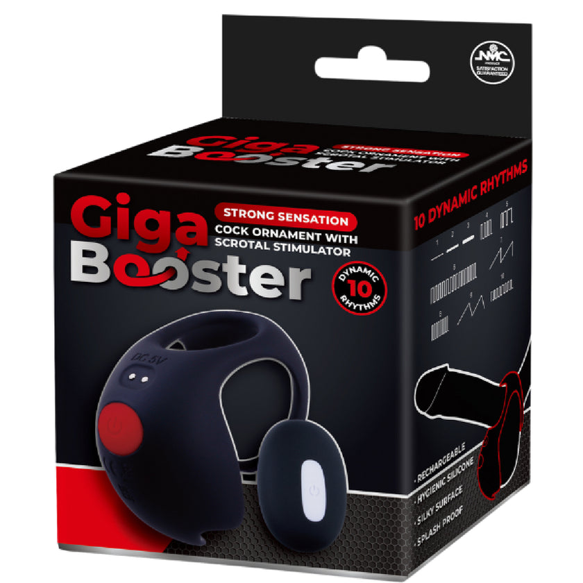 Excellent Power - Giga Booster Cock Ornament with Scrotal Stimulator| Rechargeable R.C Cock Ring