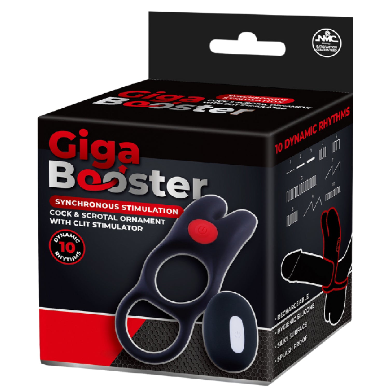 Excellent Power – Giga Booster Cock & Scrotal Ornament with Clit Stimulator | Rechargeable R.C Cock & Ball Ring