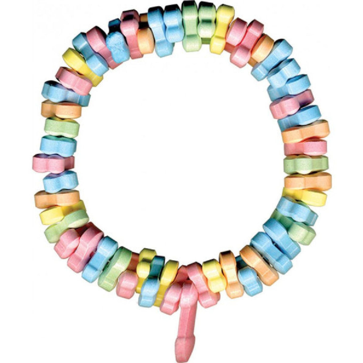 Hott Products Unlimited - Rainbow Penis Candy Necklace | Edible Pecker Necklace