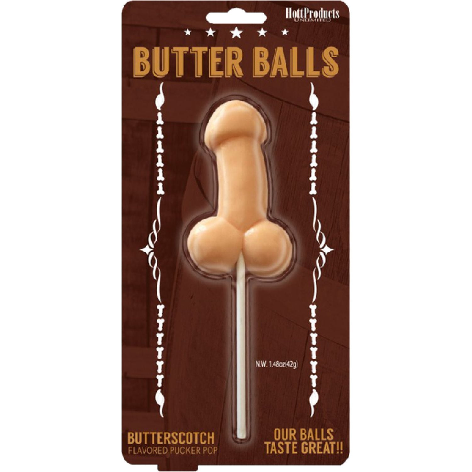 Hott Products Unlimited – Butterballs Butterscotch Pecker Pop | Novelty Lollipop