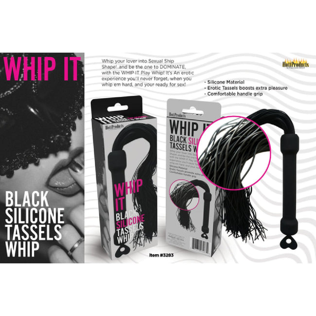 Hott Products Unlimited – Whip It! Black Tassel | Silicone Tassel Whip