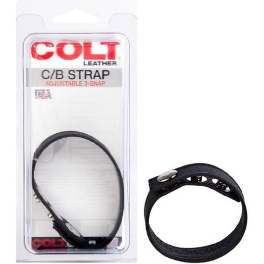 COLT® by CalExotics - Leather C/B Strap Adjustable 3-Snap | Adjustable Cock Ring