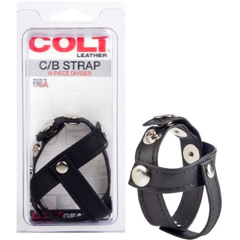 COLT® by CalExotics - Leather C/B Strap H-Piece Divider | Adjustable Cock & Ball Strap