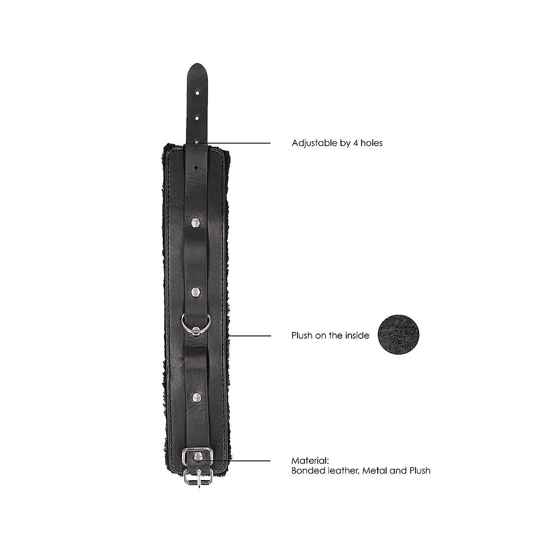 Ouch! - Black & White Range | Plush Bonded Leather Ankle Cuffs