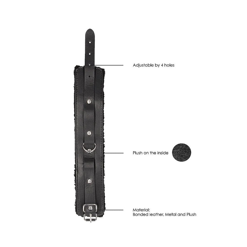 Ouch! - Black & White Range | Plush Bonded Leather Ankle Cuffs