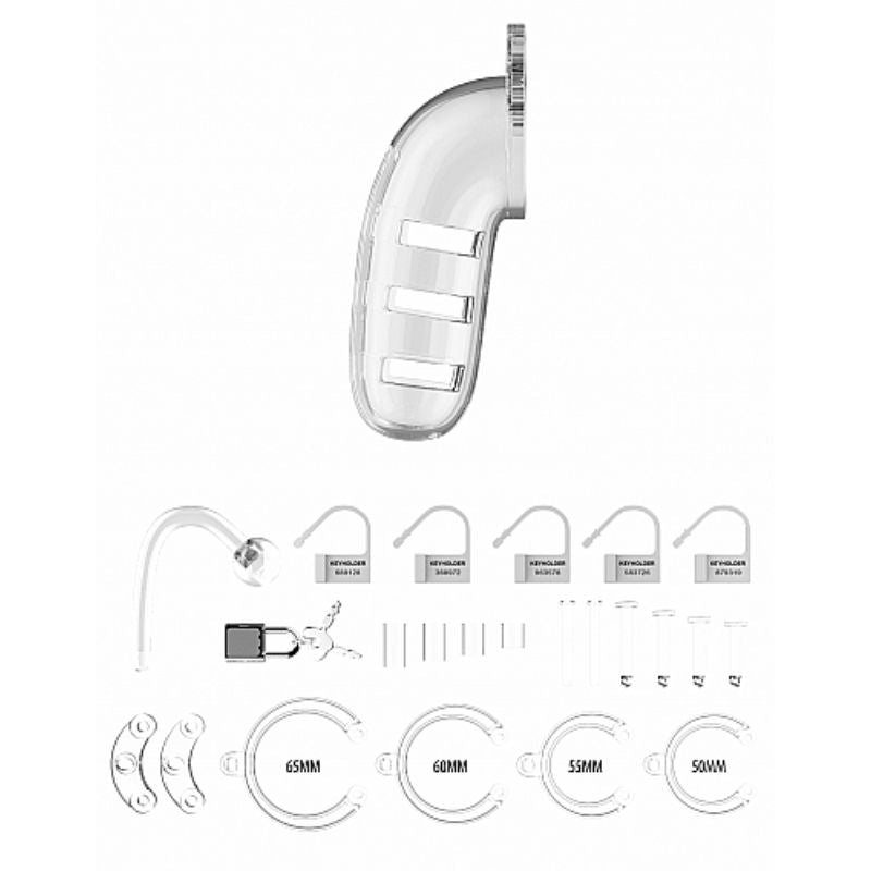 ManCage - No. 12 Chastity Cock Cage w/ Plug Transparent | 5.5