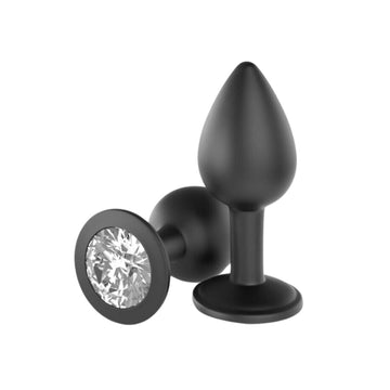 HOOKUP - Crotchless Secret Gem - Black | Panties & Diamond Butt Plug Set