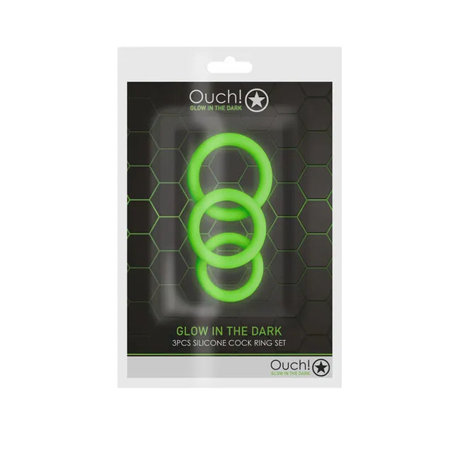 Ouch! - Assorted Cock Ring Set | Glow-in-the-dark