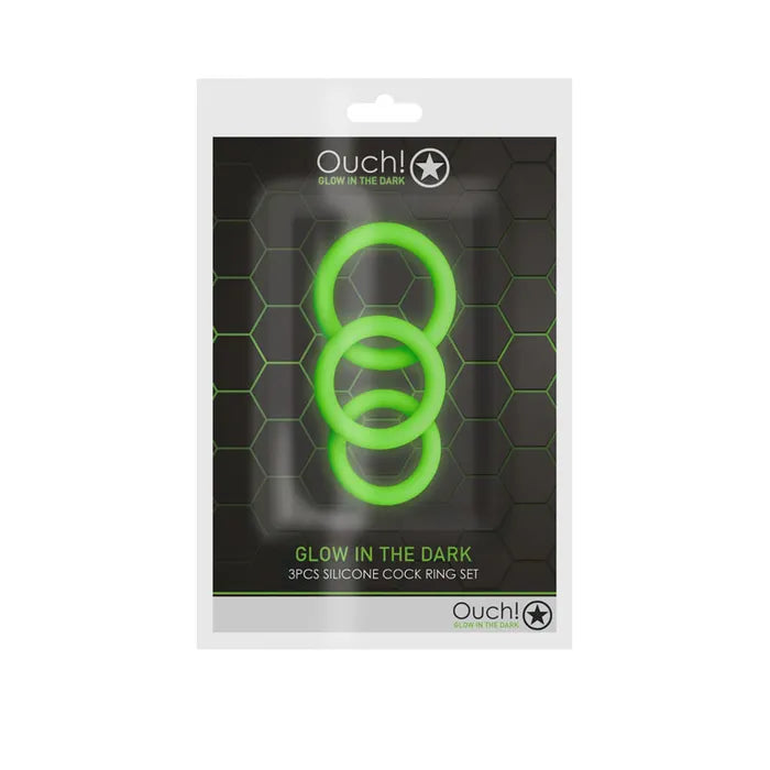Ouch! - Assorted Cock Ring Set | Glow-in-the-dark