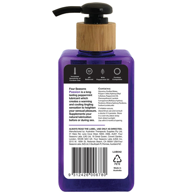 Four Seasons - Passion Peppermint 200mL | Warming & Tingling Lubricant