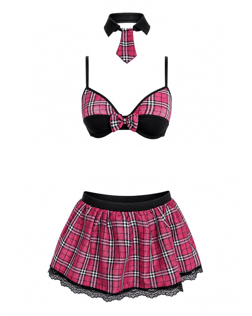 Love In Leather - Pink School Girl Outfit | Assorted Sizes