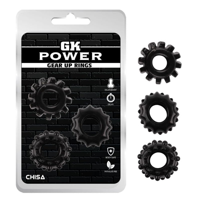 GK Power - Gear Up Rings | Assorted 3 Pack