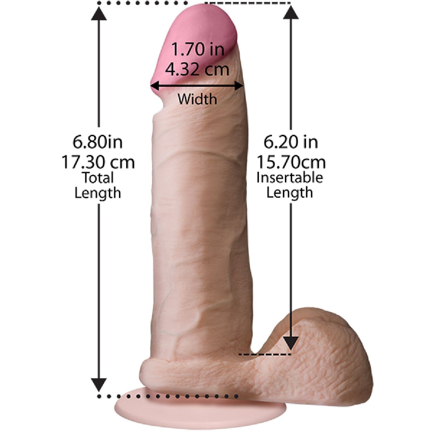 Doc Johnson – The Realistic Cock Dual Density Vac-U-Lock ULTRASKYN 6" | Realistic Dildo