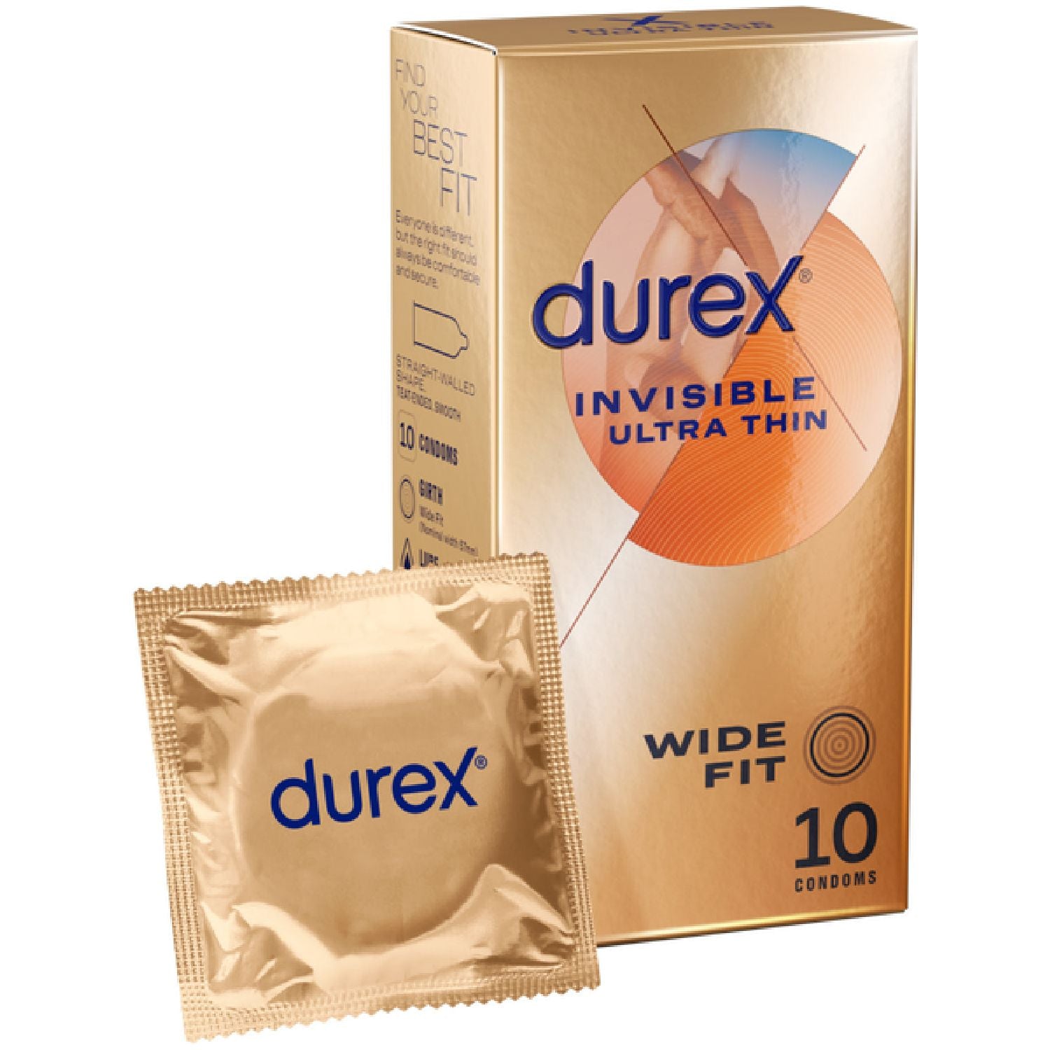 Durex - Invisible Ultra Thin 10 Pack Wide Fit | Condoms