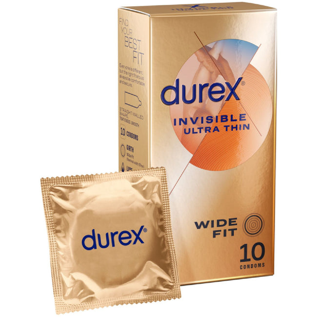 Durex - Invisible Ultra Thin 10 Pack Wide Fit | Condoms