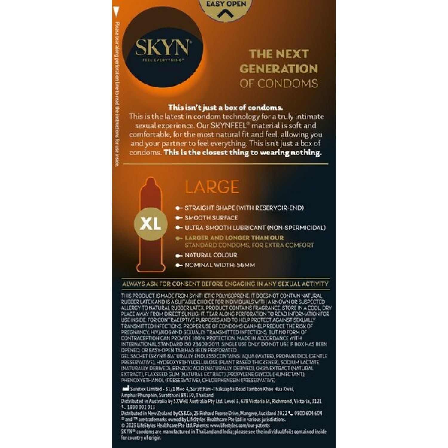 LifeStyles – 10 Pack SKYN Large | Non-Latex Condoms