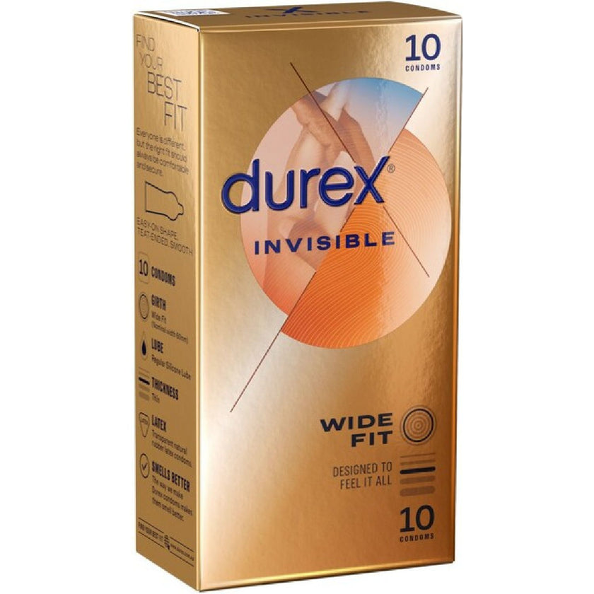 Durex - Invisible Ultra Thin 10 Pack Wide Fit | Condoms