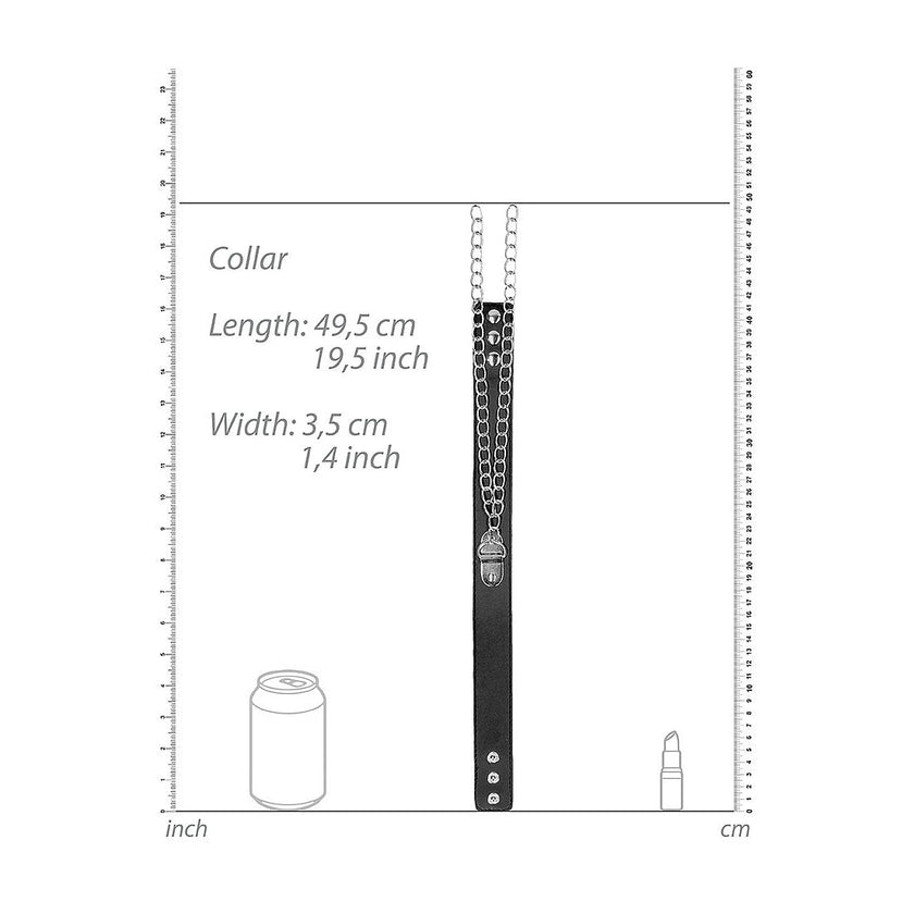 Ouch! - Black & White Range | Bonded Leather Collar w/ Hand-Cuffs