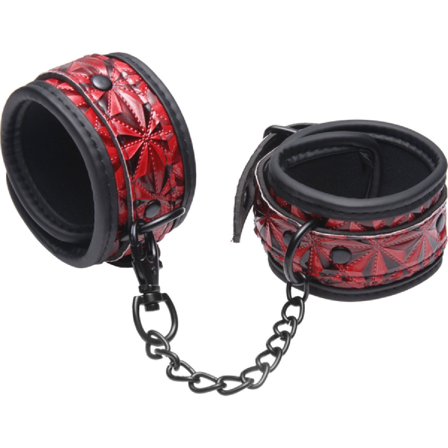 Master Series - Crimson Tied Embossed Ankle Cuffs | Adjustable Ankle Cuffs