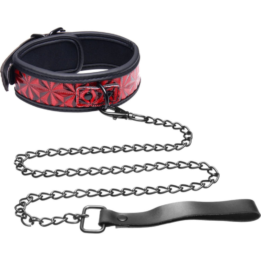 Master Series - Crimson Tied Collar With Leash | Collar & Leash Set