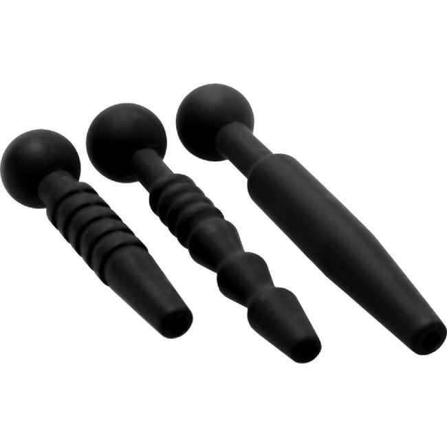Master Series - Dark Rods 3 Piece Silicone Penis Plug Set | Urethral Plug Set