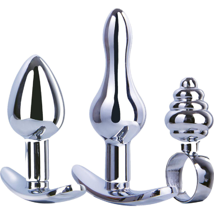 Excellent Power – Leige Collection Hardware Gear 3-in-1 Metal Butt Plug Kit Set | Anal Training Kit