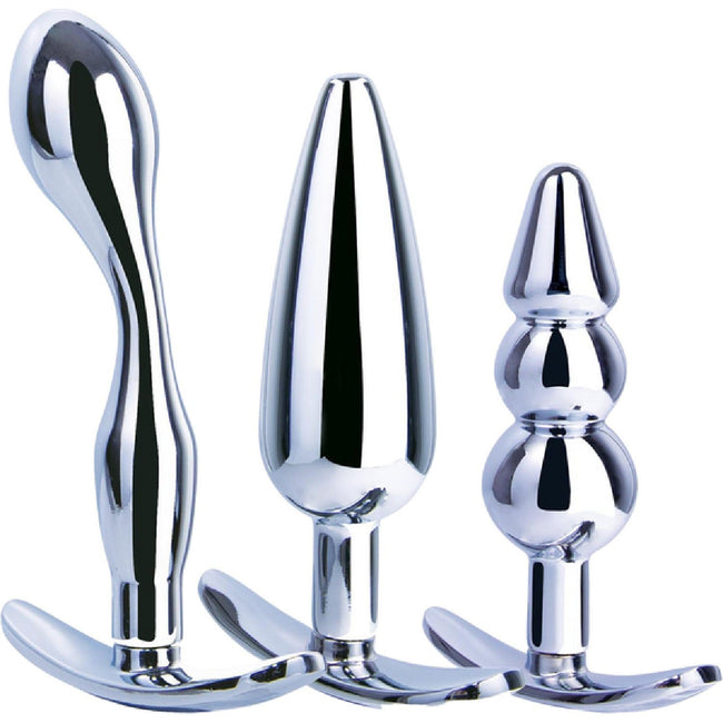 Excellent Power – Leige Collection Hardware Gear 3-in-1 Metal Butt Plug Kit Set | Anal Training Kit