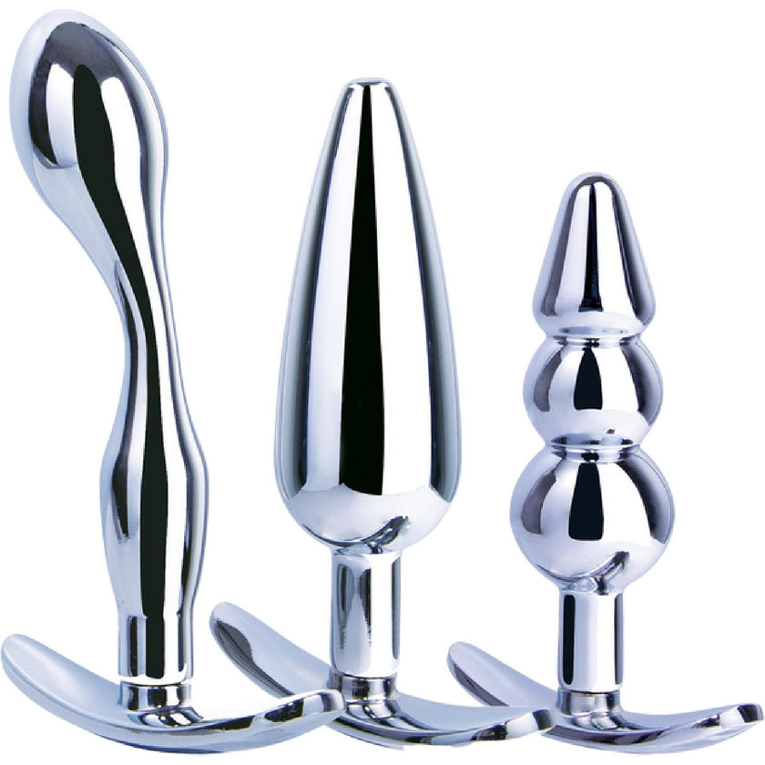 Excellent Power – Leige Collection Hardware Gear 3-in-1 Metal Butt Plug Kit Set | Anal Training Kit