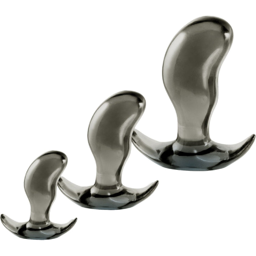 Excellent Power - Black Axinite 3-In-1 Anal Plug Kit Set | Anal Plug Kit