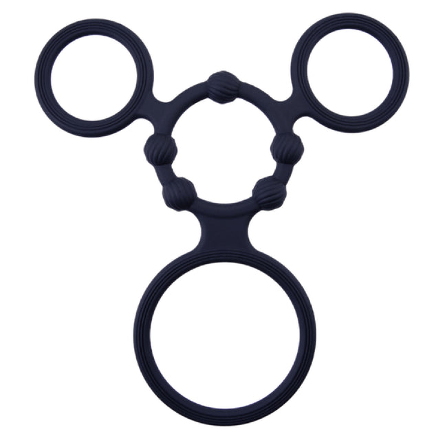 Excellent Power – Enduring Triple Rings with Ball Stretcher | Cock & Ball Ring