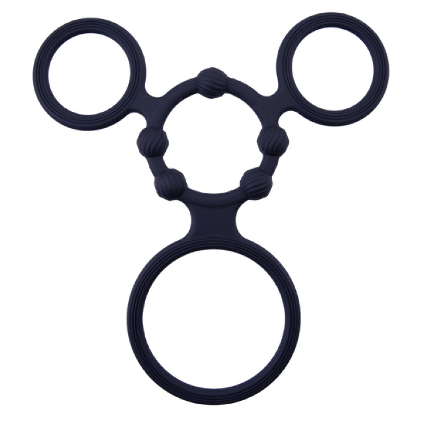 Excellent Power – Enduring Triple Rings with Ball Stretcher | Cock & Ball Ring